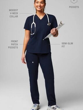 Fabletics Navy Set Method 2 pocket top and on call joggers